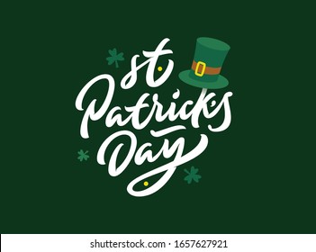 Happy Saint Patricks Day lettering illustration with premium hand-drawn lettering.