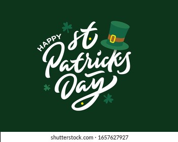 Happy Saint Patricks Day lettering illustration with premium hand-drawn lettering.