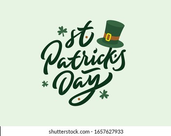 Happy Saint Patricks Day lettering illustration with premium hand-drawn lettering.