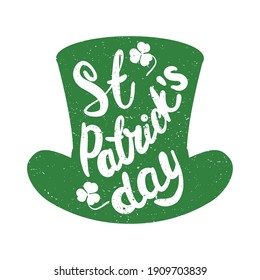 happy saint patricks day lettering in leprechaun hat vector illustration design