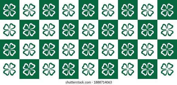 Happy saint Patricks day. Lucky, clover four. Luck shamrock, shamrocks pattern. Irish pub (ireland). Slogan St Patrick's Day or St paddy's day green beer party.