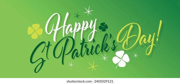 Happy Saint Patrick's Day on green background