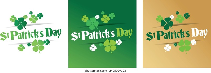 Happy Saint Patrick's Day on green background