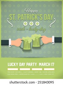 Happy Saint Patricks Day - Party, Celebration Poster, Flyer Background Template