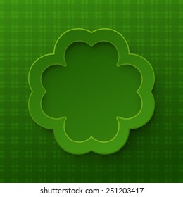 Happy Saint Patrick's Day Poster. Clover frame. Vector