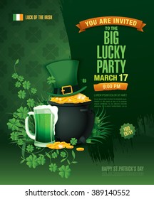 Happy Saint Patrick's day. Poster template design