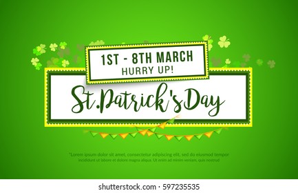 Happy Saint Patricks Day Poster Or Banner Background.