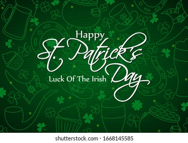 Happy Saint Patrick's Day religious festival celebration background of Ireland in vector