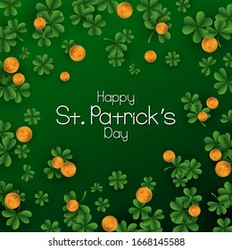 Happy Saint Patrick's Day religious festival celebration background of Ireland in vector