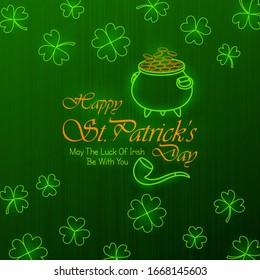 Happy Saint Patrick's Day religious festival celebration background of Ireland in vector