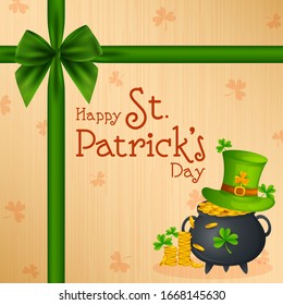 Happy Saint Patrick's Day religious festival celebration background of Ireland in vector