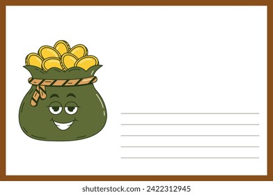 Happy Saint Patricks Day retro postcard. Funky groovy cartoon characters. Vintage funny mascot patch psychedelic smile, emotion. Comic trendy vector illustration