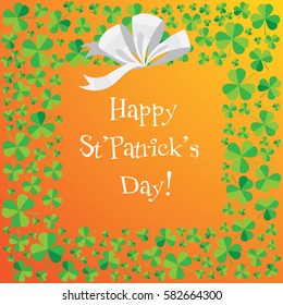 Happy Saint Patrick's Day scatter shamrock card.