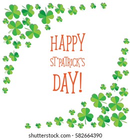 Happy Saint Patrick's Day scatter shamrock card.