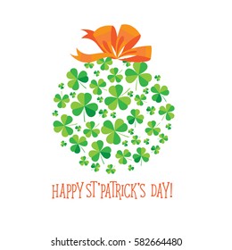 Happy Saint Patrick's Day scatter shamrock card.