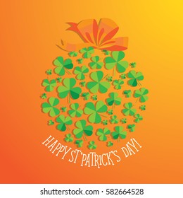 Happy Saint Patrick's Day scatter shamrock card.