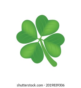 Happy saint Patrick's day shamrock leaf isolated on white background. Green Clover Leaf Vector emoji illustration. 3d illustration. 