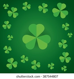 happy saint patrick's day shamrock leaves pattern background