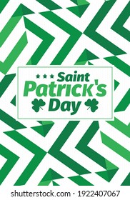 Happy Saint Patricks Day. Traditional irish holiday. Celebrate annual in March 17. Clover and shamrock leaves. Green and orange party design. Ireland color. Poster, card, banner and background. Vector