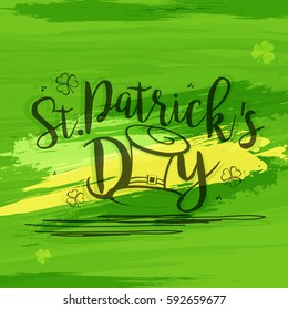 Happy Saint Patricks Day Typographical Greeting Card Background.