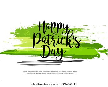 Happy Saint Patricks Day Typographical Greeting Card Background.