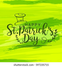 Happy Saint Patricks Day Typographical Greeting Card Background.
