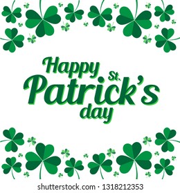 Happy Saint Patrick's day vector template on white background.