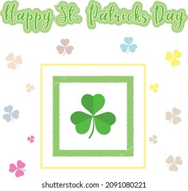 happy saint Patrick's day vector isolated artwork. shamrocks leaf vector illustration.