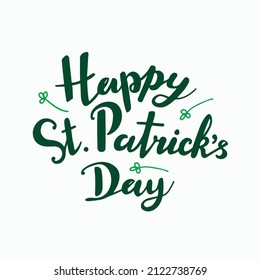 Feliz Saint Patrick's Day Vector Lettering (en verde oscuro)