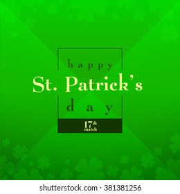 happy saint patrick's day vector with green background
