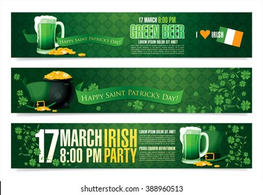 Happy Saint Patrick's day. Vector banners