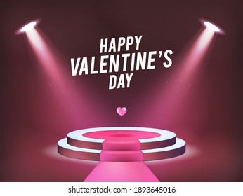 Happy Saint Valentine's Day Poster . High Quality Realistic Sportlight for your Design . Isolated Vector Elements