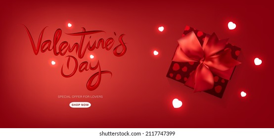 Happy saint valentine's day sale, 3d valentines day text design vector illustration