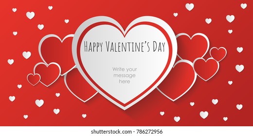 Happy San Valentine Day Banner Or Background With Space To Writing Message