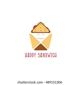 happy sandwich box abstract vector design template
