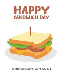 Feliz Día del Sándwich con delicioso sándwich