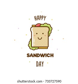 Happy Sandwich Day. Vector illustration.