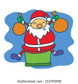 Happy Santa cartoon Christmas theme