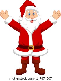 Happy Santa Cartoon Waving Hand