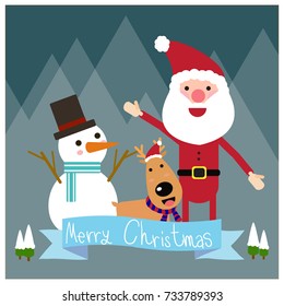 Happy Santa Christmas greeting About cartoon card celebrate vector image winter holidays template