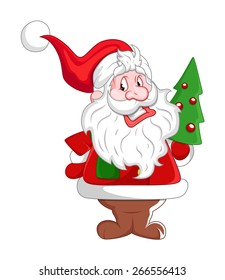 Happy Santa with Christmas Tree