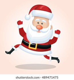 happy santa claus cartoon jump design