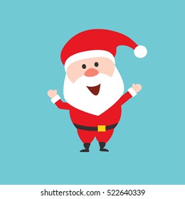 Happy Santa Claus character. Flat style illustration.