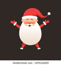 Happy Santa Claus character vector illustration, isolated on background