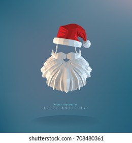 Happy Santa Claus, Christmas greeting card or template design, Vector illustration.