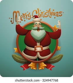 Happy Santa Claus, frame,  vector