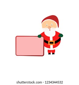 The happy Santa Claus has a white background Message box.