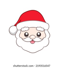 Happy Santa Claus head cartoon illustration