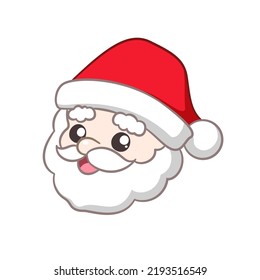 Happy Santa Claus head cartoon illustration