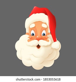 Happy Santa Claus isolated - expression face vector illustration